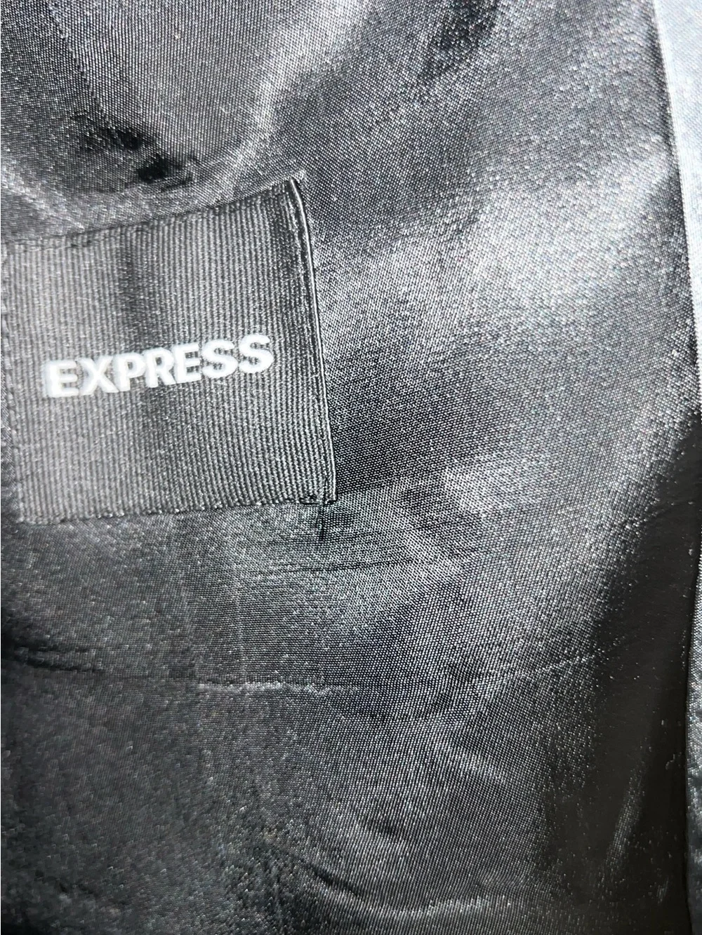 Express Men's Black Single-Breasted Two-Button Suit Jacket